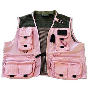 Sportsman’s Warehouse Outfitter Tactical Fishing Cargo Vest Pink Mesh XL Nylon